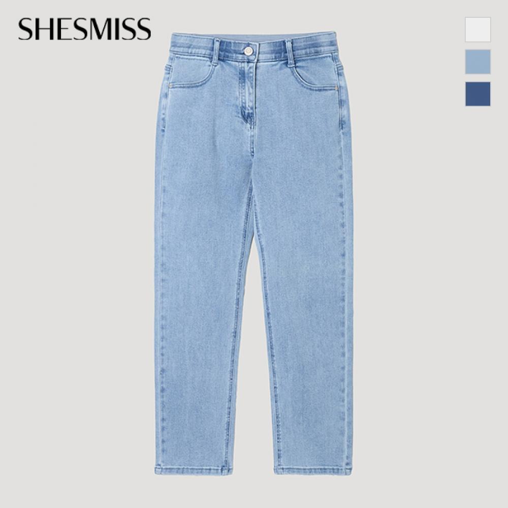 [Sie S miSS] Verjüngende Rückenband-Denimhosen SSmSlp22010