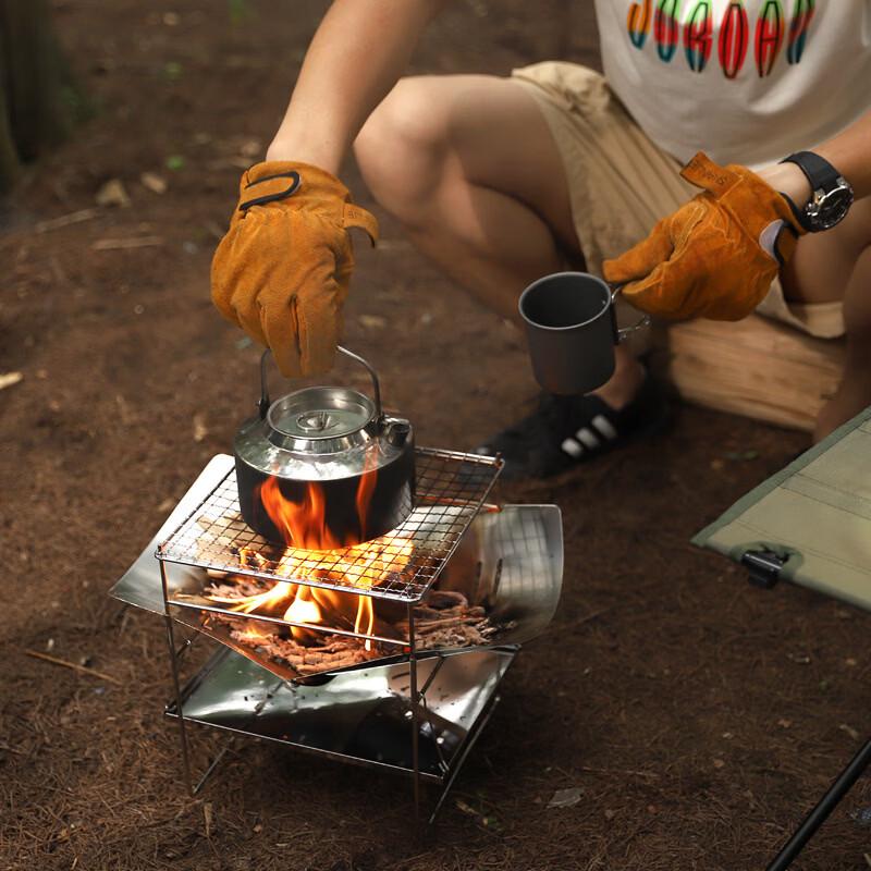 He Jiang Shi YCD19 Outdoor BBQ & Welding Heat Resistant Leather Gloves
