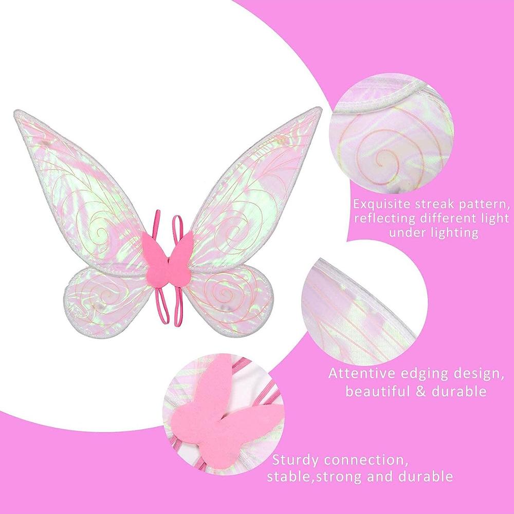Butterfly Angel Princess Wings Costume - Sparkle Cosplay Props for Women Girls Halloween Party Favor Dress Up