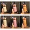 200/350ml Cute Mini Thermos Cup Stainless Steel Thermal Coffee Mug Portable Vacuum Flask Insulated Water Bottle with Button Lid