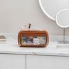 Large Capacity Transparent Cartoon Pencil Case Cute Bear Design Holds 40 Pens for Students School Exam Stationery Use