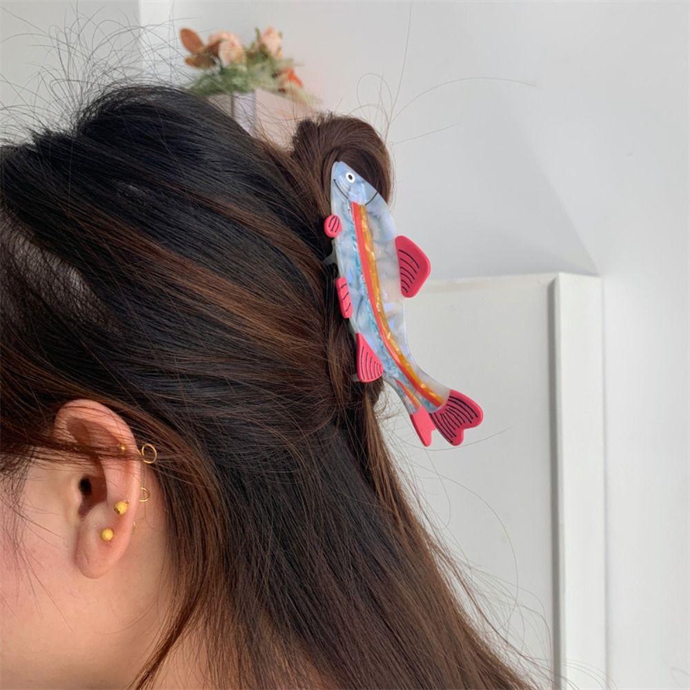 Acetic Acid Ocean Animal Hair Clip Cute Geometry Shark Clip Small Fish Hair Claw  Female