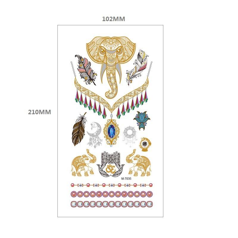 Bronzing Tattoo Sticker Water Transfer Mt Metal Waterproof Tattoo Sticker Party Party Amazon Wind Tattoo