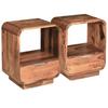 Day and Night - Day and Night Nightstands Drawer 2 Pcs Solid Sheesham Wood 40x30x50 Cm