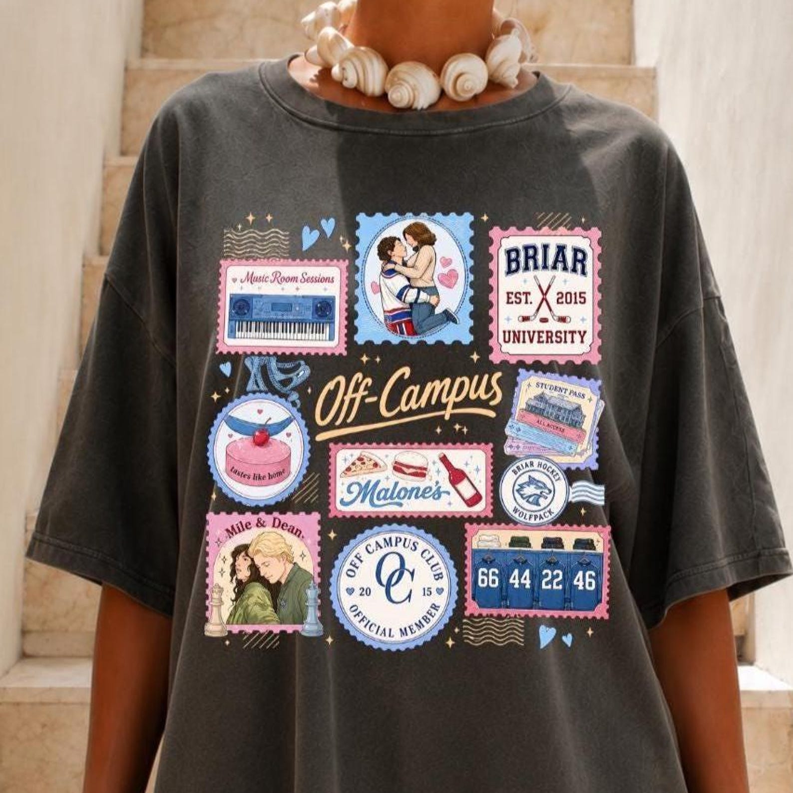 Off Campus Shirt, Briar University T-Shirt, Hockey Romance Shirt, Graham 44 Shirt, College Romance Bookish Shirt, Off Campus Merch T-Shirt 2XL