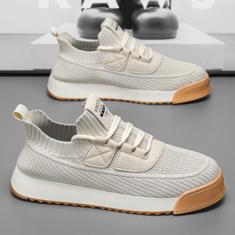 

Мода мода трикотаж мужская обувь мужские кроссовки удобные дышащие кроссовки для мужчин желтая подошва носки обувь теннис мужской 39 бежевый