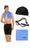 S4R 2025 Swimsuit Competitive Swim Swim and Chamois Towel Starter Includes Swim and Great Value for Men's 4-Piece Set Swimwear, Cap, Goggles,