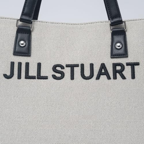 JILL STUART Women's Tote Bag with Panel, Brand Logo, Daily Casual, White x Black, JSLH5AH1