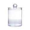 4 Pçs Pote de Armazenamento Transparente Redondo Plástico PS Conjunto de Potes de Banheiro para Cotonetes Bolas de Algodão Cosméticos