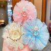 Fashion Cute Zinc Zinc Alloy Gauze Pearl Headdress Rhinestone Girl Hairpin Hair Accessory Headwear Hair Clip