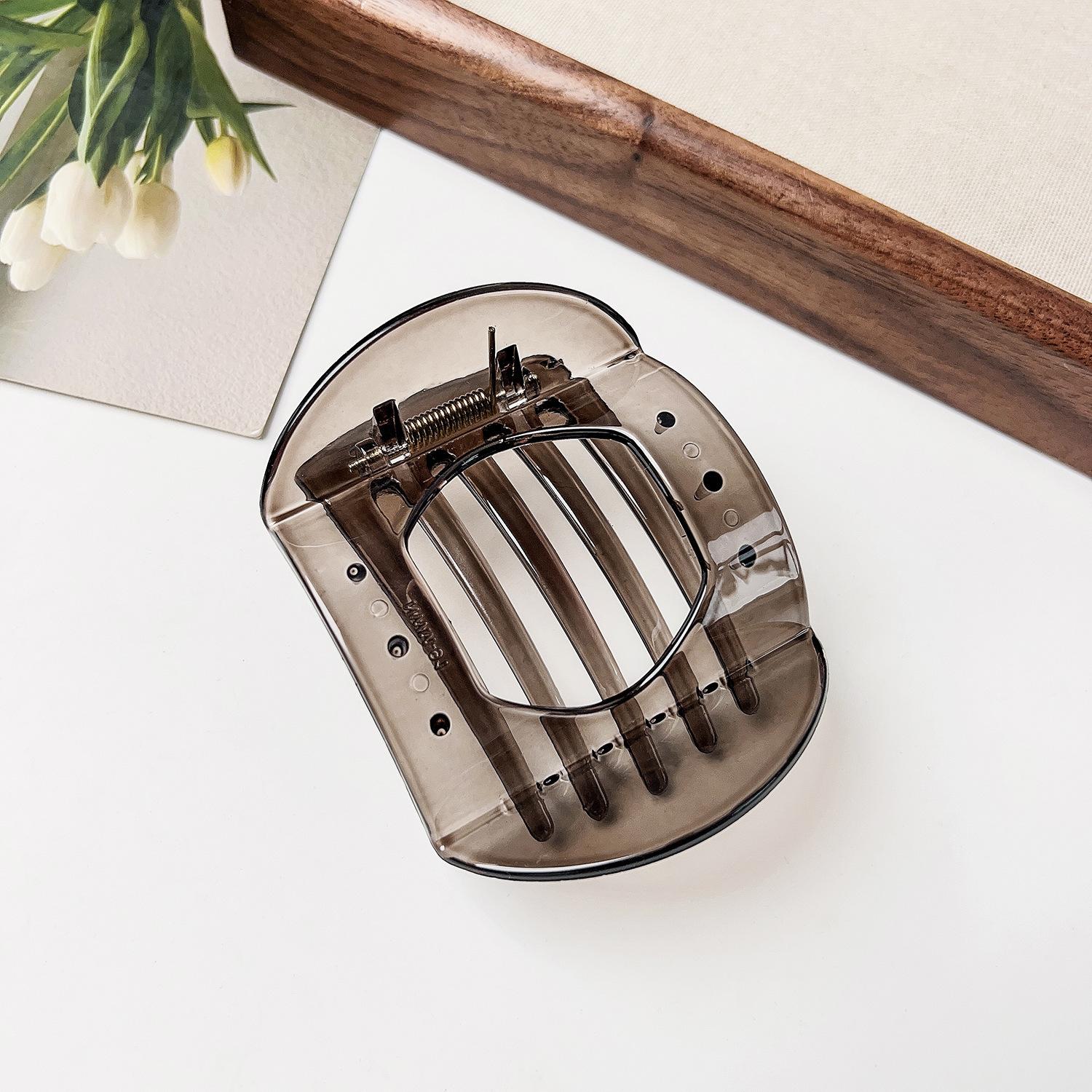 

Новые большие плоские заколки из поликарбоната для женщин, нескользящие аксессуары для волос, винтажные заколки в форме дуги для волос в форме утконосов для девочек one size светло-серый