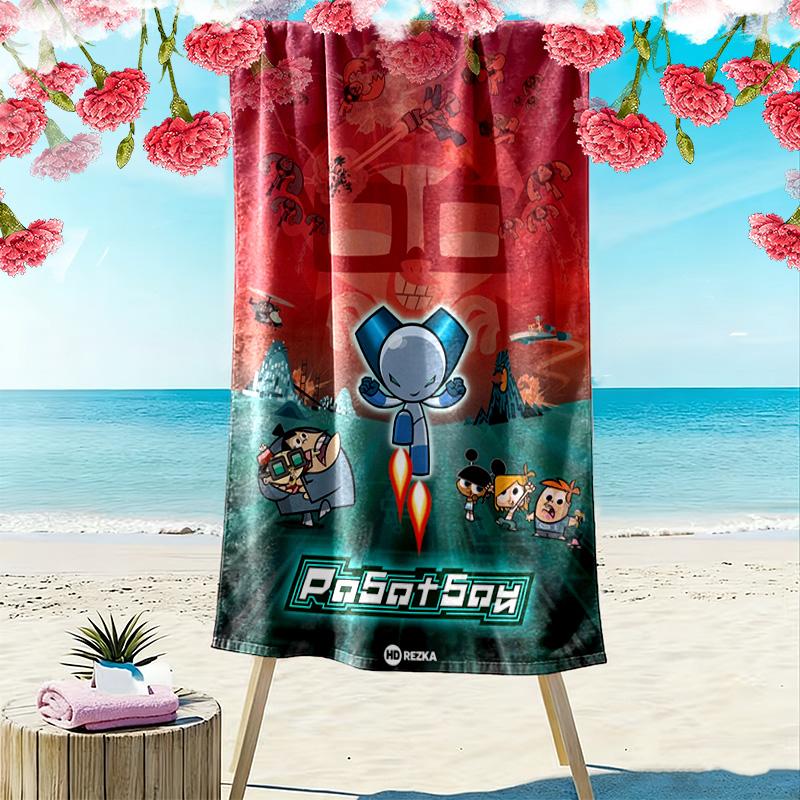Robotboy 2D Flat Print Beach Towel, Large Soft Quick Dry Towel for Beach Camping SwimmingDSTJ0925160