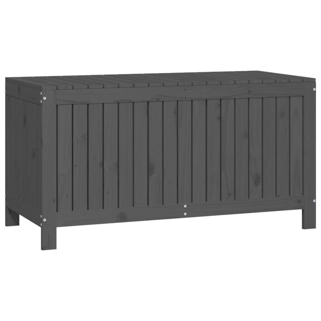 Vidaxl Skrzynia Ogrodowa, Szara, 121X55X64 Cm, Lite Drewno Sosnowe