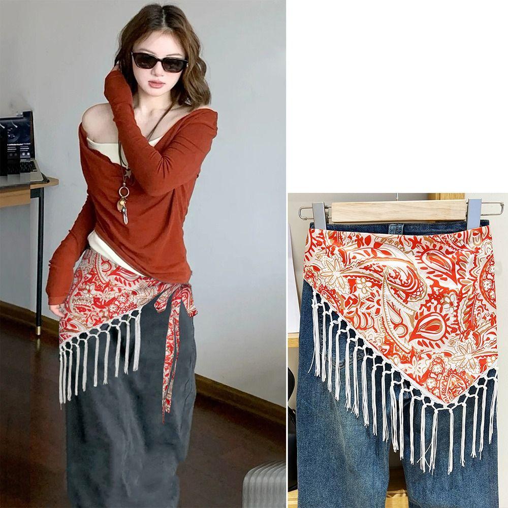Exquisite Triangle Waistband Tassels Dance Hip Scarf Fashion Fringe Waist Belt Dress Jeans Decor