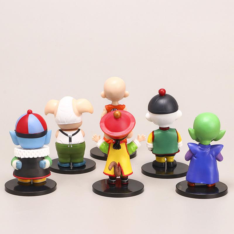 6Pcs/Set 10cm Anime Dragon Ball Goku Uron Gohan Krillin Figure Set Toy Q Edition Figure Model PVC Children Collect Birthday Gift