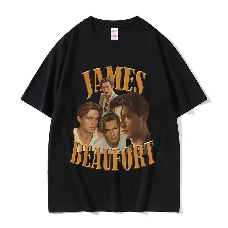 T-shirt Grafica Unisex Anni '90 James Beaufort Vintage Alta Qualità Moda T-shirt Unisex Casual Cotone Oversize Streetwear