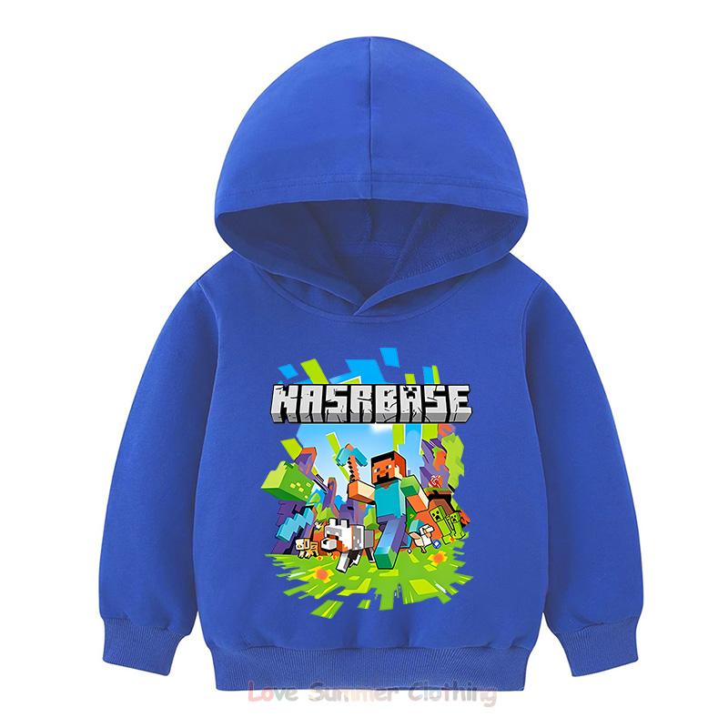 Minecraft Hoodie für Jungen Alter 4-14 Mädchen HD-Druck Kinder Hoodie Polyester Pullover Lässiges Mädchen Sweatshirt Herbst Viele Farben