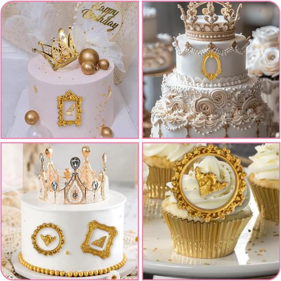 4Pcs Silicone Frame Molds for Chocolate Photo Frame Molds for Crafts Pink Air Dry Clay Molds Silicone Mold for Clay Cupcake Topper Chocolate Candy