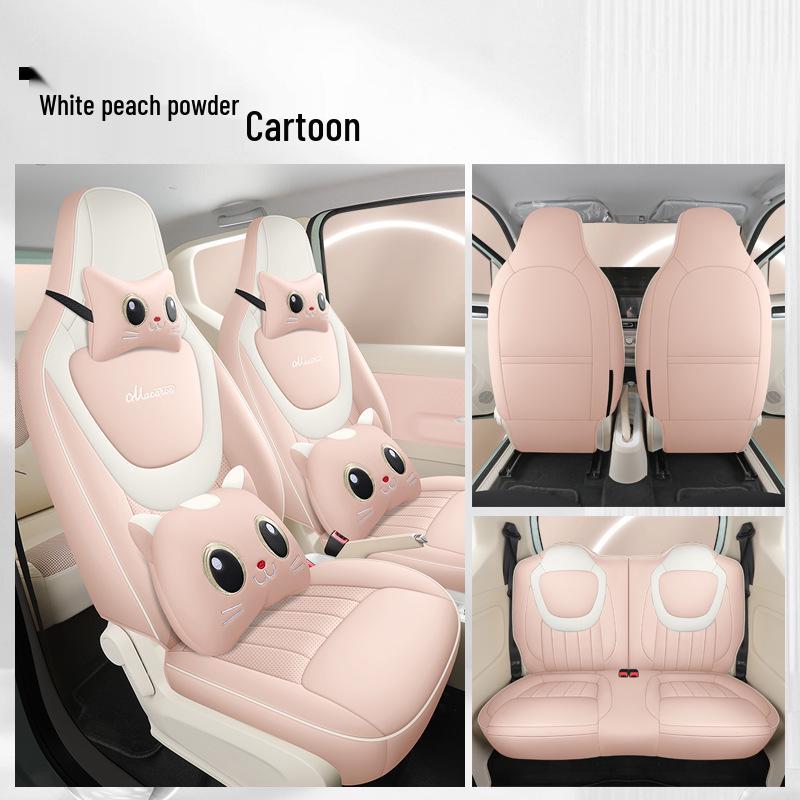 2024 Wuling Hongguang MINI Macaron Car Seat Cover, Third Gen, Cartoon Design, Universal Fit, Full Coverage for All Seasons, 170km.