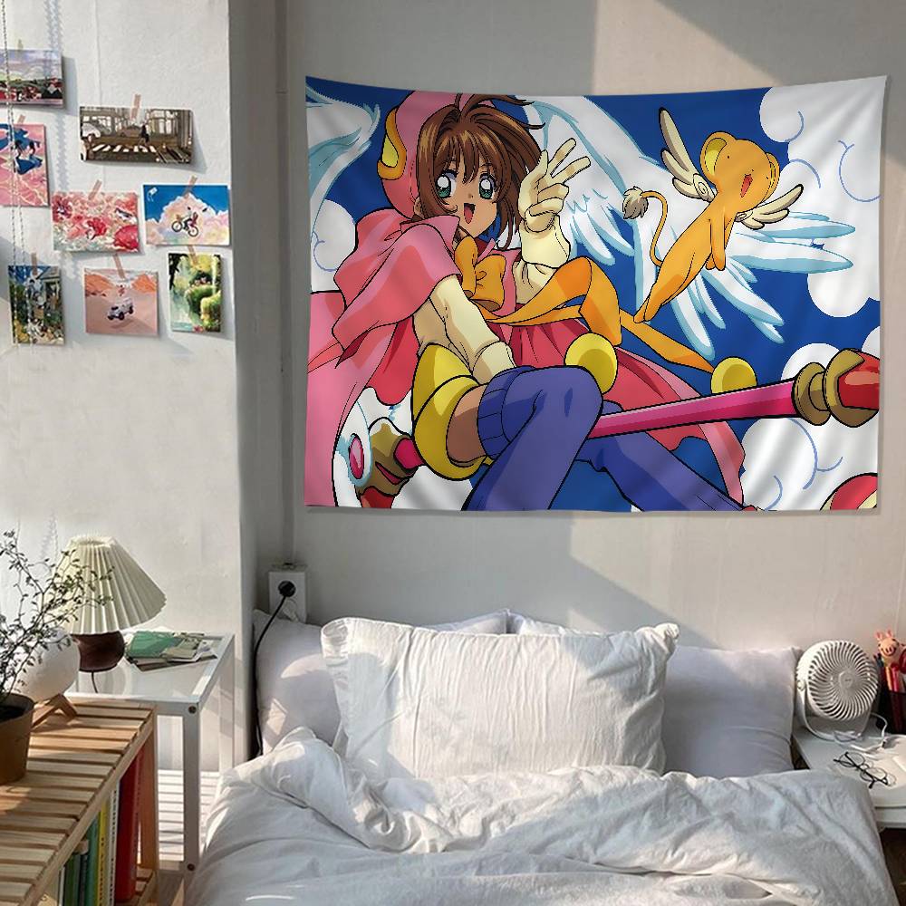 Anime CCardcaptor Sakura Girl Colorful Tapestry Wall Hanging Bohemian Wall Tapestries Mandala Wall Hanging Sheets