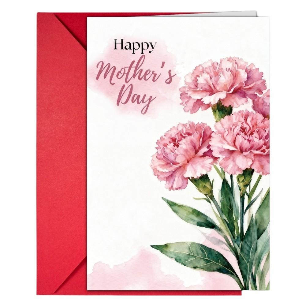 10Pcs/Set Folding Mother's Day Greeting Card Elegant Holiday Card Thank You Card Invitations Cards
