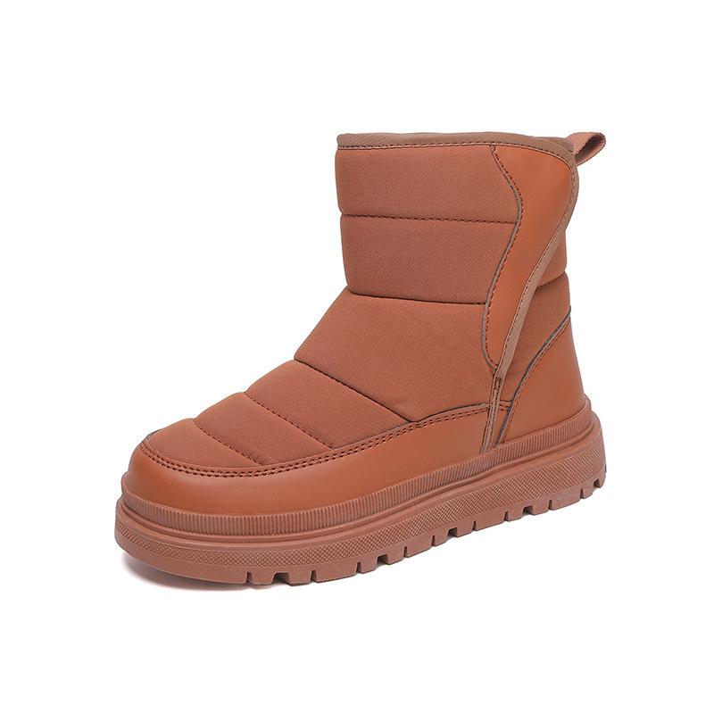 Kids Non-slip Snow Boots Boys Girls Plush High-top Boots Warm Cotton Shoes Winter Walking Hiking Shoes