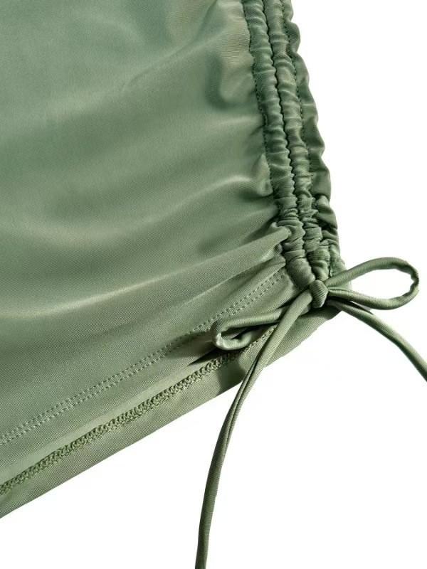 High-Waisted Drawstring Bikini: Slimming & Tummy Concealing Two-Piece Swimsuit for Women