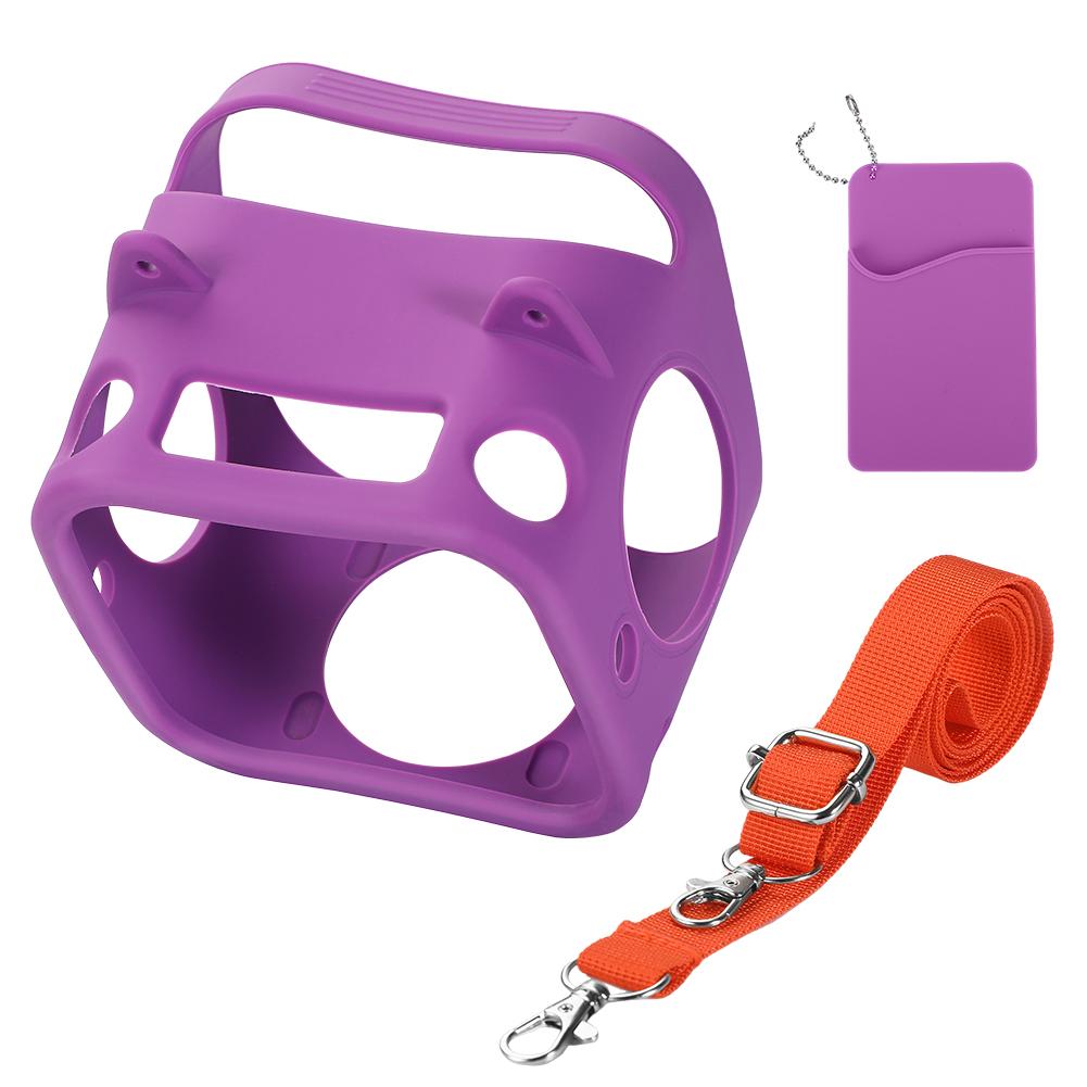 

Soft Silicone Protective Cover for Yoto Mini Player Silicone Skin Cover W/ Wrist Lanyard Non-Slip Anti-Scratch Solid Color Shell фиолетовый