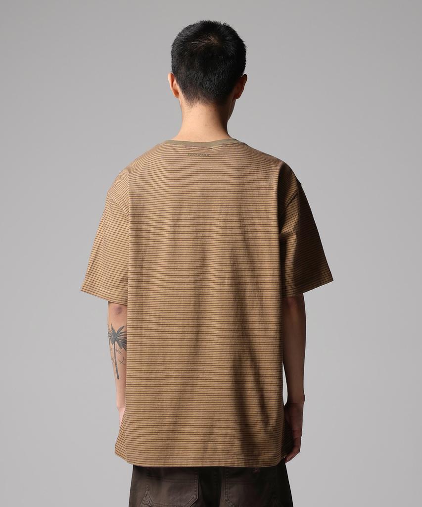 DICKIES Striped Mono Logo T-Shirt Olive
