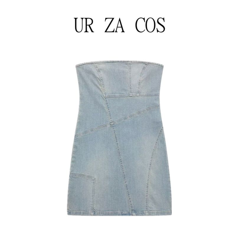 Fashion Style Summer Women's Fashion Trendy Slim Fit Stylish Strapless Denim Dress 7227081 400