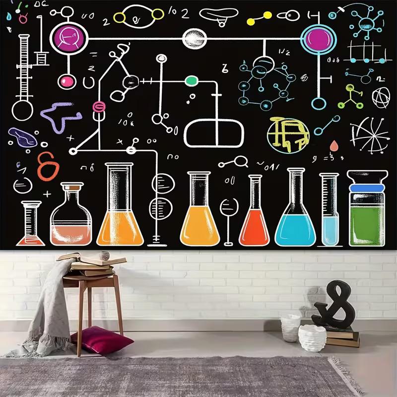 2D Chemistry Lab Backdrop Science Themed Birthday Photography Background
