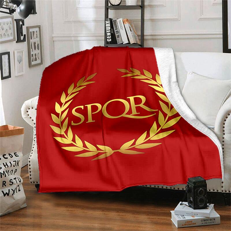 1pc Blanket SPQR Roman Eagle1 Print Design, Lightweight Blanket for Sofa, Bed- Soft &Warm, Gift for All Seasons like Christmas, Halloween
