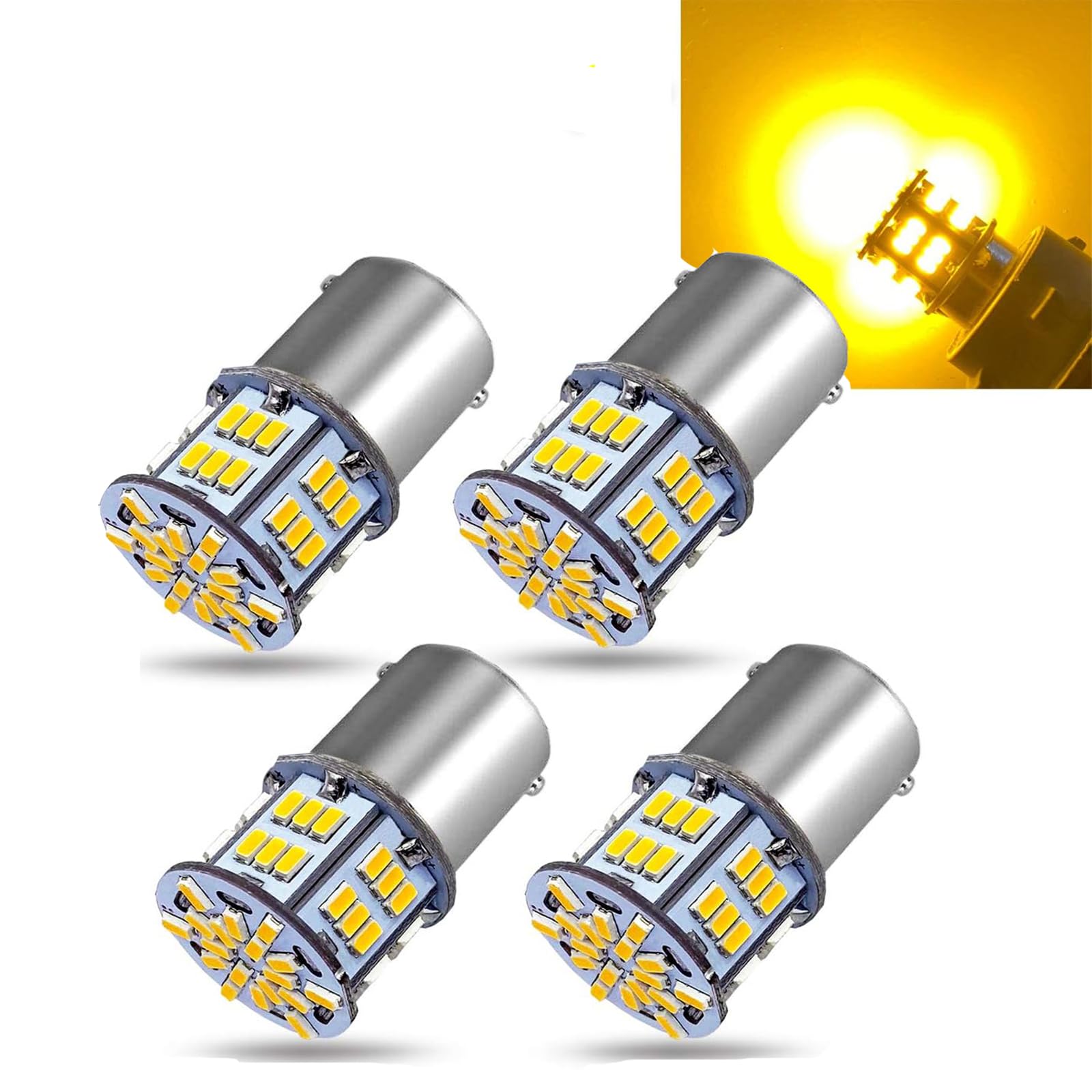 

TORIBIO S25 Single Bulb 54LED 3014SMD High Brightness Turn Signal Light P21W 1156 S25 жёлтый