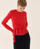 GRIDAJ Wool Draping Jersey Top _ Red
