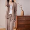 2023 Fashion Plus Size Wide-Leg Pants & Long Sleeve Wool Cardigan Set for Spring & Autumn