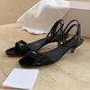 Fashion Red Kitten Heel Brand Women Sandals Sexy Open Toe Ankle Strap Buckle Designer Shoes Elegant Shallow Office Shoe Zapatos De Mujer