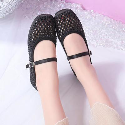 Mocassins pour femmes Été Respirants Chaussures Simples Découpées Sandales en Maille Ballerines Chaussures Mary Jane pour Femmes Zapatos Mujer
