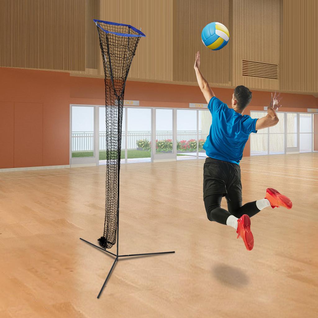 Sistem de Plasă pentru Antrenament de Volei, Înălțime Reglabilă 225-330cm, Cadru Plasă de Antrenament cu Control al Unghiului, Echipament Portabil de Volei