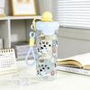 Water bottle high value cartoon float plastic cup summer large capacity girls with tea partition cup portable sports straw water cup