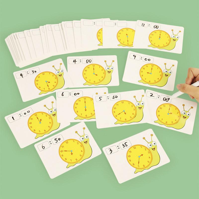 Children Montessori Clock Educational Toys Hour Minute Second Cognition Matching Puzzle Toys Kids Early Preschool Teaching Aid