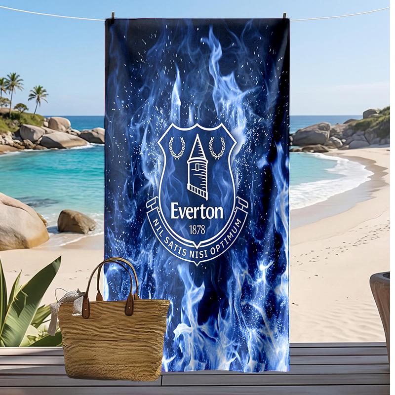 Asciugamano da Spiaggia con Stampa del Football Club Everton, Asciugamano Grande Morbido ad Asciugatura Rapida per Spiaggia Campeggio Nuoto