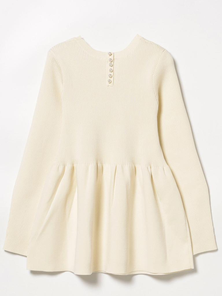 Knit Peplum Form Pullover Knit IVORY ONE SIZE [Beams Heart] L/S Women's