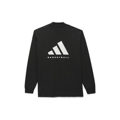 Originals Basketball Chapter 02 Series Long Sleeve Tee With Logo Print And Breathable Vintage Sport Design Unisex Tops Black IJ5554