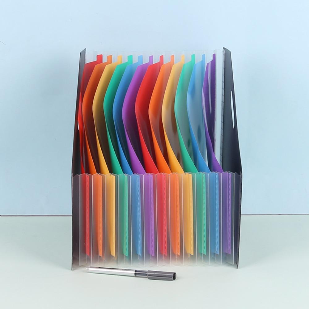 Diagonal Mouth 13 Pockets File Folder Folder Rainbow Color Document Holder Contract Invoices
