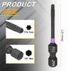T7-T50 Torx Head Impact Screwdriver Bits 1/4" Hex Shank Magnetic No Hole Tamper Proof 6 Point Star Screw Driver Bits Power Tools