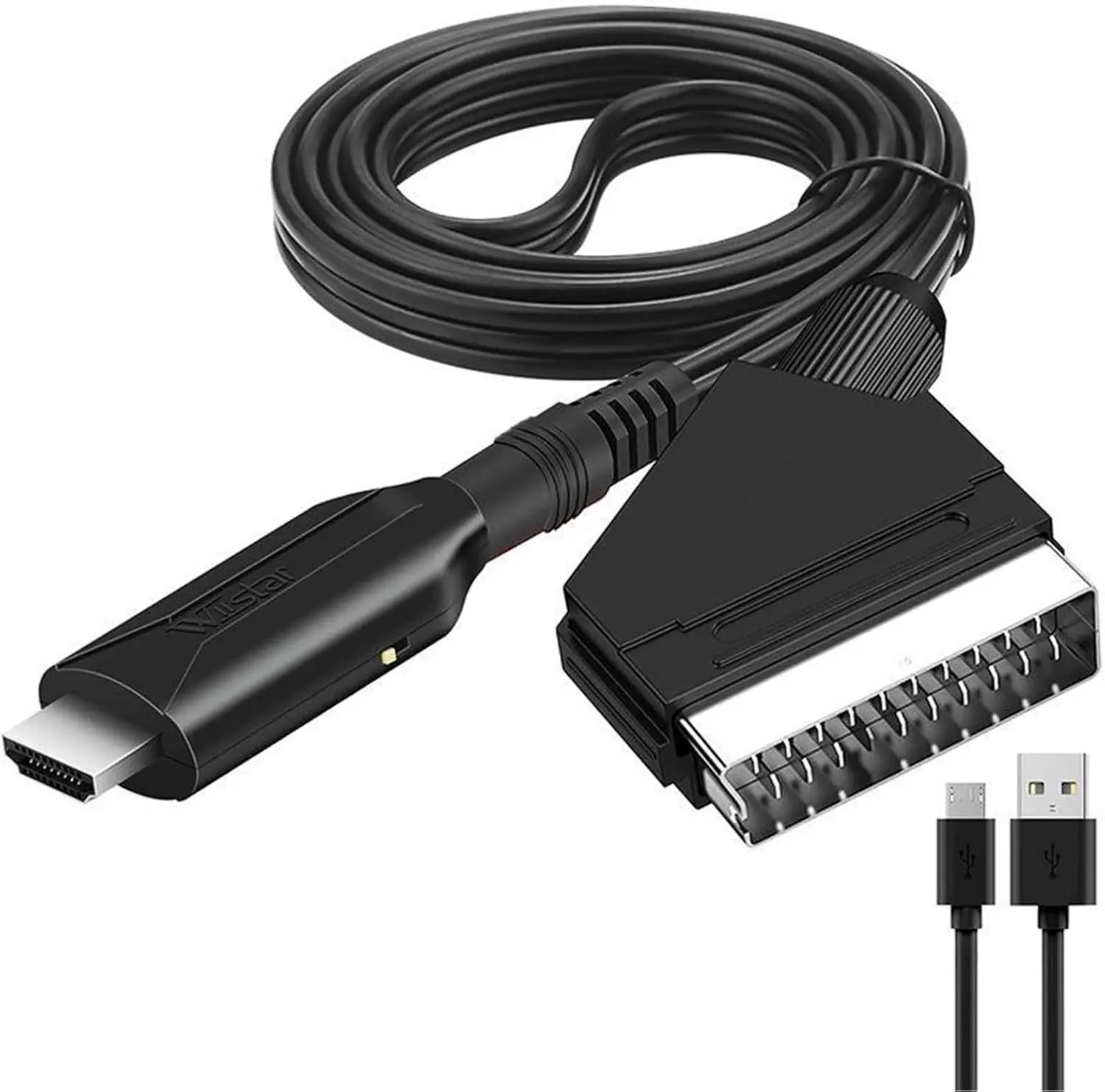 

Scart to HDMI-Compatible Adapter Converter Scart 1080P Scart Input Cable HD Output Port for HDTV STB VHS Xbox PS3 DVD