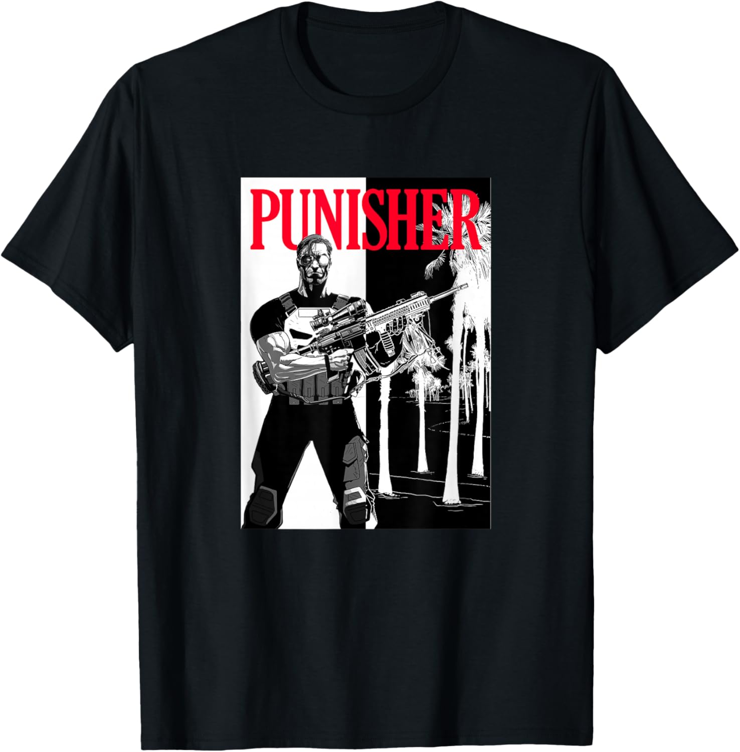 Marvel Punisher Frank Castle In War Zone Vintage Poster T-Shirt S