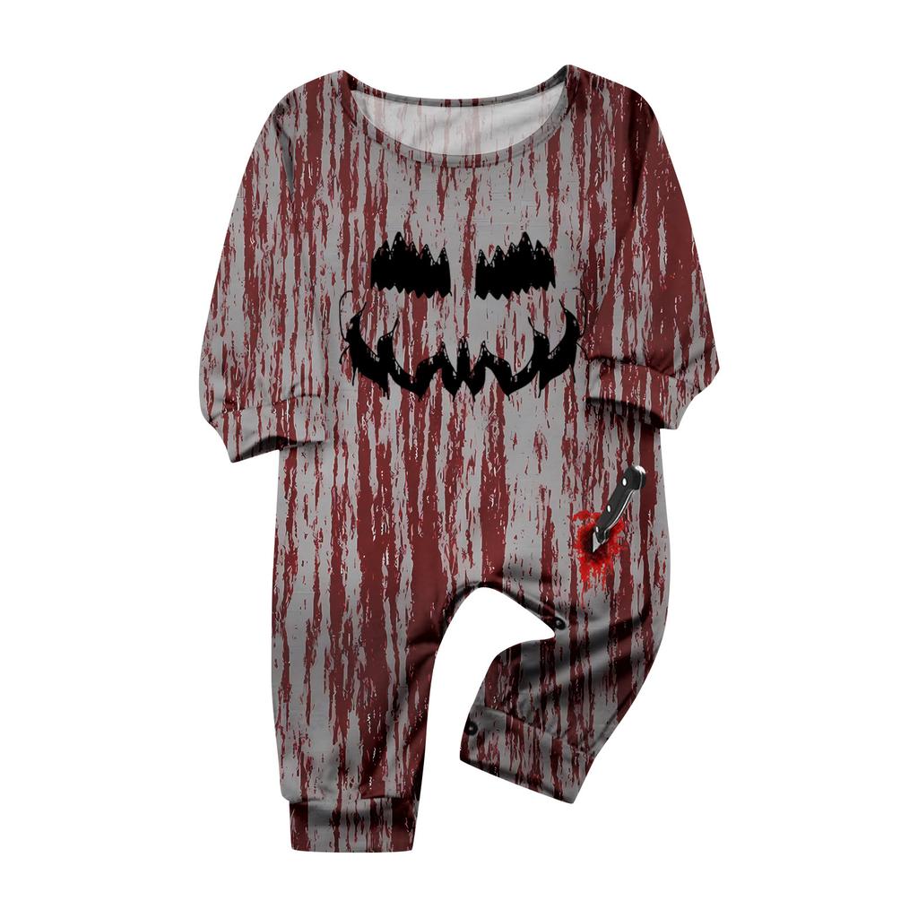 Print Cute Family Set Pajamas, Home Clothes, Family Set Long Sleeve Top Pants Set