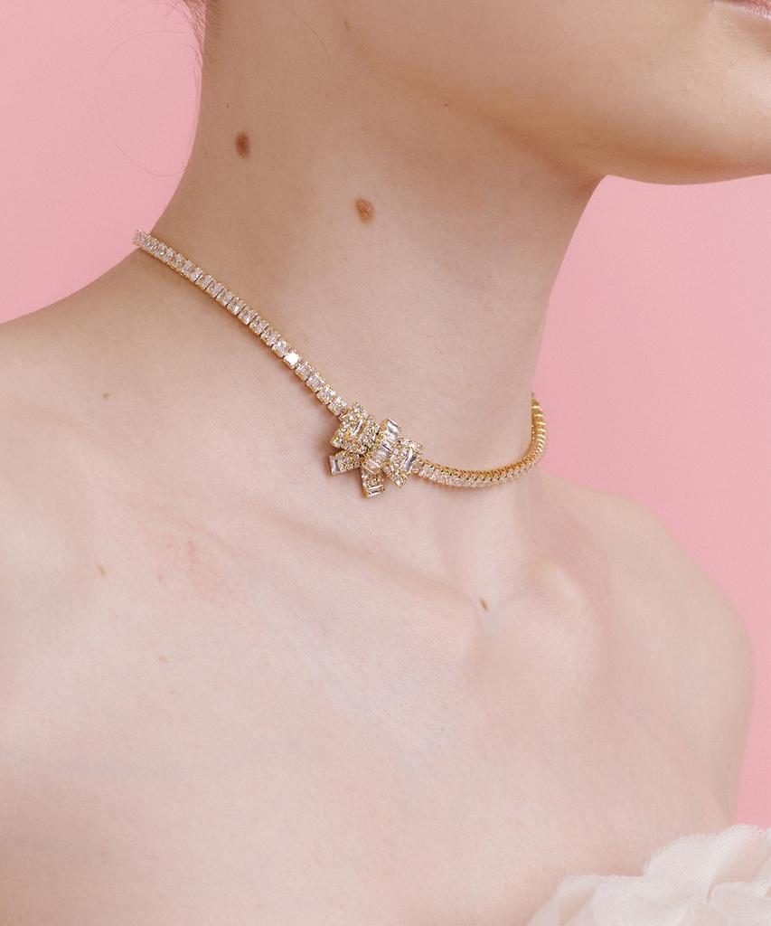 Matias Ribbon Mini Choker (Gold)