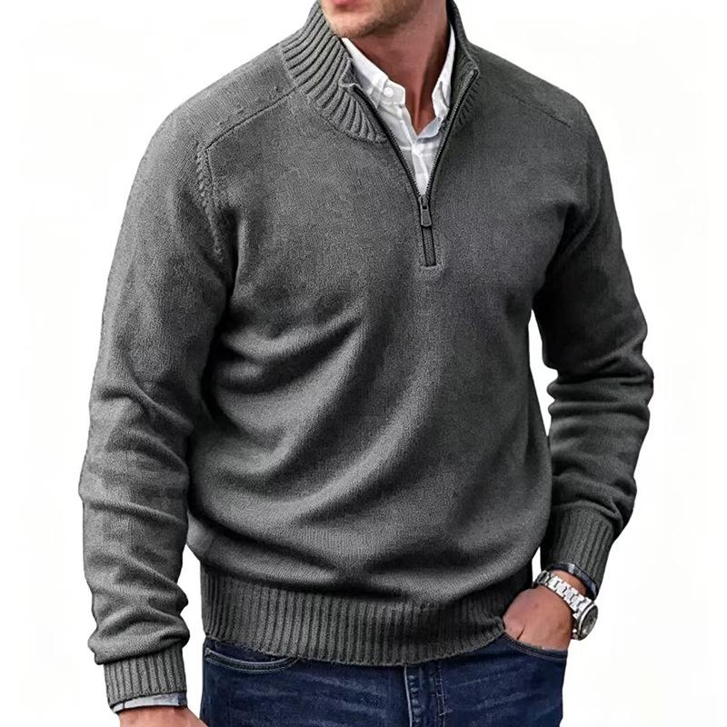 Autumn And Winter Multicolor Men'S Sweaters, Stand-Collar Base Layers, Knit Shirts, Men'S Warm Sweaters